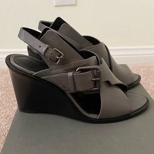 AllSaints Elin Leather Wedge Heel Sandal